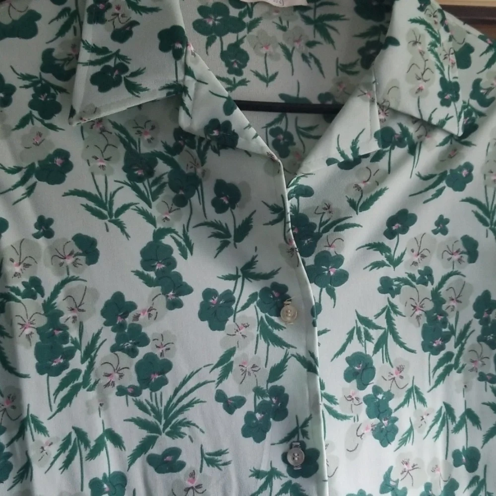 DEADSTOCK Vintage Mint Pansies Plus Sz Top 18 - Picture 3 of 6